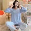 Directo de fábrica mensual ropa pijamas para mujer primavera y otoño lactancia mujeres embarazadas delgado posparto mensual ropa de hogar para lactancia conjunto
