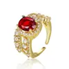 Aliexpress Novo Estilo Anel Aberto Oval com Zircônia Cravejada de Diamante Anel Elegante Versátil de Alta Qualidade Atacado de Comércio Exterior