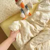 Juego de ropa de cama de cuatro piezas de gasa de doble capa transpirable 100% algodón Clase A, funda de edredón de algodón puro, juego de sábanas de tres piezas, juego de ropa de cama estilo ins
