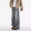 Novedades de Moda Estilo Hong Kong para Hombres y Mujeres Primavera y Otoño 2026 Jeans con Personalidad Hip Hop Tendencia de Calle Rascal Pantalones Guapos Negro