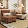 Cama Sofá Dobrável Retro Cor Creme Uso Duplo Sala de Estar Multifuncional Preguiçoso Sofá Cama Duplo Tudo-em-Um