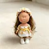 Roupas para Boneca Batata Mia Espanhola 30cm Vestido Floral Amarelo e Branco 20cm Substituição para Estilo Fresco de Verão