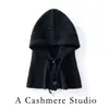 Gorro de Cachemira Estilo Coreano para Otoño e Invierno para Mujer, Gorro de Punto Grueso Casual, Gorro Versátil Baotou, Gorro de Lana con Protección para Orejas, Gorro para el Frío