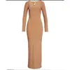Vestido Bodycon Negro de Manga Larga con Cuello Cuadrado, Ajustado, Inspirado en Skims Kardashian, Adelgazante para Mujer