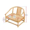 Cadeira Baixa Estilo Zen Japonês Bambu Rattan Cadeira Tatami Uso Doméstico Banquinho Baixo Cadeira de Varanda com Braços Cadeira com Encosto para Beber Chá