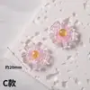 Parches de resina luminosa, accesorios de joyería de resina brillantes, flores transparentes heladas degradadas, accesorios hechos a mano para pasadores y diademas