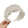 Diadema de Encaje de Verano Estilo Coreano de Malla Ancha Accesorio para el Cabello de Dama Diadema Retro para Lavarse la Cara para Cubrir el Cabello Blanco Adorno para la Cabeza para Mujeres