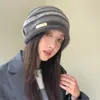 Gorro holgado nuevo de otoño e invierno, sombrero frío para mujer, sombrero turbante cálido que protege los oídos, sombrero de punto moderno a prueba de frío que protege los oídos para mujer