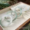 Pulseira de Jade Natural Tianshan de Xinjiang, Pulseira de Jade Gelo para Mulheres, Pulseira de Jade em Barra Redonda Jade Neve, Joias de Jade de Nicho Atacado