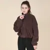 Nueva Sudadera Cálida de Terciopelo para Otoño e Invierno con Ajuste de Cordón, Chaqueta Deportiva Gruesa Cortavientos, Top Exterior de Fitness para Mujer