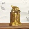 Adorno de Piedra Tai Sui de Latón Puro, Piedra que Atrae la Fortuna, Piedra de Riqueza Pixiu, Decoración de Mesa para Sala de Estar del Hogar