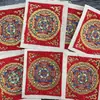 Hot Tribute Tíbet Nepal Puro Pintado a Mano Pigmento Mineral Thangka Arena Mineral Mandala Ciudad Núcleo de Tarjeta 4*5