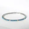 Pulseira Tennis de Aço Titânio 316 Linha Única com Zircônia, Totalmente Cravejada com Diamantes, Aço Inoxidável Deslumbrante, Não Desbota, Joia de Nicho de Luxo Leve