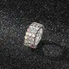 Joias Transfronteiriças da Moda da Europa e América, Anel Único com Design Totalmente Cravejado de Diamantes Brilhantes, Anel Elegante e de Alto Padrão para Mulheres