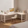Escritorio de esquina para computadora, mesa de escritorio para juegos, escritorio en forma de L para el hogar, mesa de estudio para dormitorio, escritorio de oficina simple, banco de trabajo