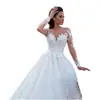 2026 Nuevo Vestido de Novia Transfronterizo de Comercio Exterior Europeo y Americano, Vestido de Novia Retro Sexy de Nicho con Cuello en V y Mangas Largas