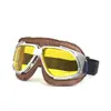 Gafas Cardin gafas retro gafas de motocicleta gafas Harley gafas gafas de protección T10 cuero marrón montura plateada