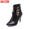 Botas para mujer para comercio exterior, botas cortas de talla grande 40-45, botas cortas de punta fina de talla grande, zapatos de tacón alto para mujer