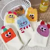 Calcetines Lindos de Dibujos Animados hasta la Mitad de la Pantorrilla para Mujer, Estilo Primavera y Otoño, Calcetines Holgados con Expresiones Divertidas, Versátiles Blancos Transpirables Cómodos, Tendencia Ins