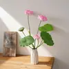 Flores de Loto y Hojas Flores Artificiales Fabricante Flores Falsas Plantas Verdes Decoración de Bodas Manualidades Estilo Ins Venta al por Mayor Transfronteriza