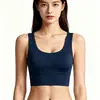 Conjunto de yoga com sutiã esportivo de copa integrada, sutiã esportivo à prova de choque para corrida, regata de yoga com decote em V e costas bonitas, com bojos