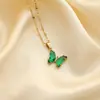 Colgante de mariposa de cristal de alta calidad cadena de acero inoxidable joyería de temperamento para chicas amigas amistad al por mayor