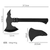 Hacha-martillo multifuncional para exteriores, hacha de mano curva para exteriores, hacha de camping con cuchillo en el extremo, hacha táctica de supervivencia de acero inoxidable de alto carbono