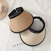 Sombrero de Sol con Ala Ancha para Mujer, Protección UV, Sombrero de Paja Parasol, Sombrero de Sol que Cubre la Cara, Sombrero de Sol de Ala Grande