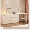 Tocador escritorio de dormitorio网红 celebrity cajonera luz integrada lujo ligero apartamento pequeño estilo crema tocador retráctil tocador