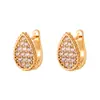Brincos Europeus e Americanos Transfronteiriços Simples e Fashion de Gota com Zircônias, Luxo Leve, High-End, Nicho, Versáteis para o Dia a Dia