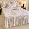 Faldón de Cama Grueso 100% Algodón Pieza Única Cálido Algodón Puro Cepillado Cubrecama 1.2m 1.5m Cama 1.8 Juego de Fundas para Colchón Otoño Invierno