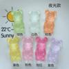 Color transparente luminoso oso grande resina oso DIY hecho a mano pegatina para refrigerador caja de almacenamiento material decorativo parche para zapatos con agujeros