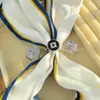 Fivela de Lenço de Seda de Alto Padrão Transfronteiriça, Fivela de Lenço de Seda Luxuosa e Elegante, Clipe de Lenço de Seda Versátil Estilo Coreano para Roupas de Negócios, Elegante e Simples