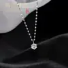 Elegante collar de titanio con seis puntas y un solo circonita de diamante para mujer, gargantilla de lujo ligero con ocho corazones y ocho flechas de diamante, cadena simple tipo hada para la clavícula