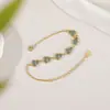 Yuebao Joias Jade Azul Água Prata Esterlina S925 Banhado a Ouro Padrão de Dentes Fulu Abóbora Pulseira de Prata Empilhada Novo Estilo Chinês Personalizado