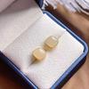 Brincos Quadrados Pequenos de Jade Hetian Natural para Mulheres, Compactos, Simples, Elegantes, Delicados, Versáteis, Brincos de Prata Pura para Mulheres
