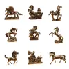 Año del Caballo Adornos de Caballo Doce Animales de Caballo del Zodiaco Colección de Adornos de Caballo Transfronterizos Adornos de Latón 2026 Adornos de Potro