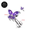 Liga de Titânio G23 Borboleta Lábio Unha Interna Dente Osso da Orelha Unha Haste Rosqueada Simples Acessível Luxo Unha da Orelha Interna Brinco para Meninas Piercing