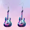 Pendientes Acrílicos Estilo Guitarra Artesanías Transfronterizas Coloridos Diseño Plano Pendientes Acrílicos 2D Nuevo Producto Fiesta