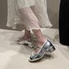 Sapatos Mary Jane Franceses Estilo Chanel para Mulheres 2026 Novo Modelo com Salto Grosso, Adequados para Combinar com Vestidos, Sapatos de Salto Único que Aumentam a Altura, Sapatos de Festa Modernos e Delicados