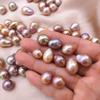 Bombilla de gota de agua de luz fuerte en forma de perla barroca irregular, luz fuerte, accesorios de bricolaje de perla de agua dulce natural