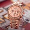 Comercio exterior venta caliente deseo Ginebra diamante correa de acero tres ojos falsos con calendario reloj de pulsera de negocios para hombre al por mayor