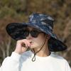 Sombrero de Protección Solar para Hombre de Ala Ancha de 15 cm Verano Nuevo Estilo Coreano Sombrero de Sol para Montañismo Benni para Exterior Sombrero de Pescador