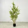 Planta Artificial de Bambú Rico en Maceta Bambú Artificial Nórdico Interior Bambú Artificial Adornos Decorativos para Sala de Estar Grande Planta Falsa