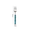 Talheres de aço inoxidável 304 de bambu acrílico verde, conjunto de faca e garfo de bife de alto valor de cor branca