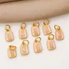Colgante de Mariposa Chapado en Oro con Diseño de Gota de Aceite, Dijes de Vaina de Loto, Materiales para Pulsera de Cuentas Hecha a Mano DIY, Collar, Aretes