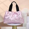 Bolso de mano portátil para mujer, de tela Oxford, acolchado de algodón brillante, sencillo, de gran capacidad, para hombro