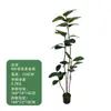 Estilo de Lujo Ligero Planta Verde Simulada Árbol de Caucho Diamante Negro Plantas Falsas Decorativas de Pie para Sala de Estar Balcón Paisajismo