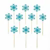 Conjunto de 10 Peças de Decorações para Bolo de Aniversário, Bandeirinhas de Floco de Neve, Toppers de Confeitaria para Mesa de Sobremesas, Artigos para Festa de Natal, Pequenos Acessórios