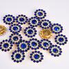 Hebilla de Girasol con Pedrería, Hebilla de Flor con Pedrería de Garra de Cristal, Pedrería Cosida a Mano, Accesorios de Pedrería Galvanizada, Decoración de Joyería DIY